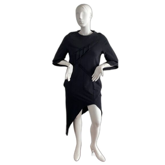 MDNT:45 Black Gothic Asymmetrical Dress XL Cyberpunk - Picture 4 of 6